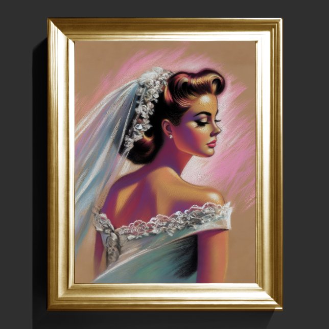 Poster Pastel Drawing Noiva de 1950 (Criador carregado)