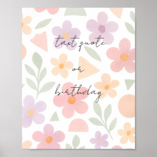 Poster Pastel Garden Delight - Padrão Floral Minimalista