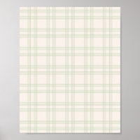 Pastel Green E Cream Gingham