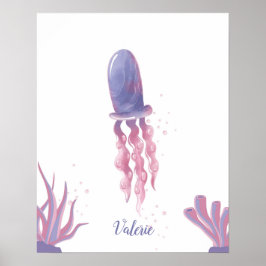 Poster Pastel Jellyfish Sonhos Personalizáveis