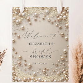 Poster Pastel Pearls com Chá de panela de Ouros Bem-vindo