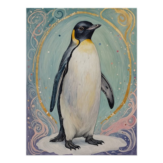 Póster Pastel Penguin mágico (Frente)
