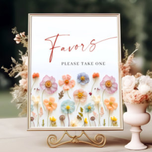 Poster Pastel Pink Blush Bohemian Wildflower Favor