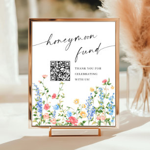 Poster Pastel Pink Bohemian Wilflower Honeymoon Fund