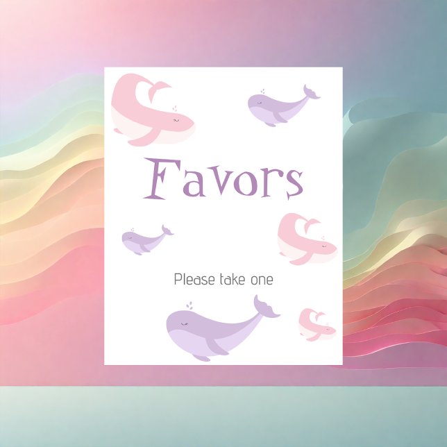 Poster Pastel Pink Lilac Whale Favor (Criador carregado)