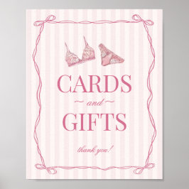Poster Pastel Pink Lingerie Bachelorette Cards & Gifts