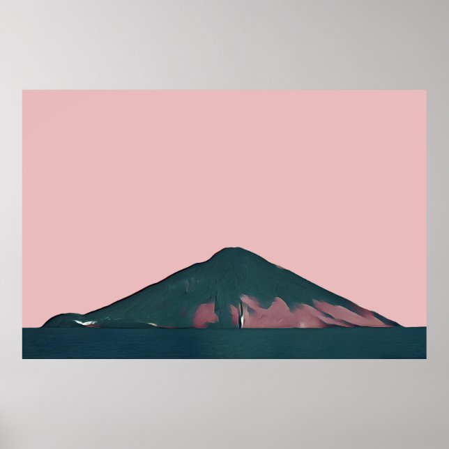 Poster Pastel Pink Stromboli Minimalista (Frente)