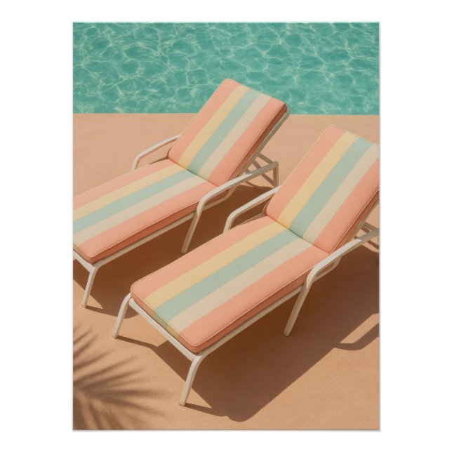 Póster Pastel Poolside Lounge – Summer Vibes (Frente)