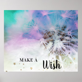 Poster *~* Pastel Rainbow Abstrato DANDELION Faça Um Dese