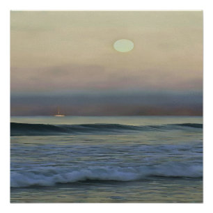 Póster Pastel Rosa e Blue Dalyan Beach Sunset
