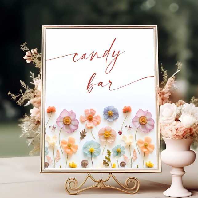 Poster Pastel Rosa Esbranquiçado Boêmia Flores Selvagens  (Criador carregado)