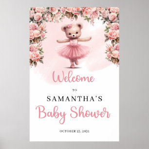 Poster Pastel rosa Tutu bailerina garota de pelúcia