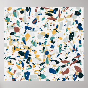 Poster Pastel Terrazzo: Padrão moderno de Abstrato.