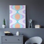 Poster Pastel Violet Orange Aqua Blue Ogee White Waves<br><div class="desc">Linda lavanda violeta contemporânea, verde azul-turquesa azul-turquesa-claro, laranja-coral pastel e padrão de ondas do estilo Ogee branco. design ornamentado de hipster, elegante e divertida para o designer rico artístico do interior, diva de moda artística, trote popular do quadril, retrato de vintage, estilo de nouveau deco art ou amante de motif...</div>