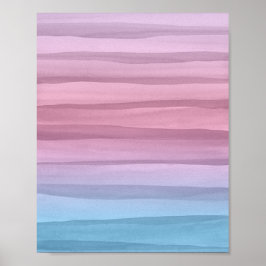 Poster Pastel Watercolor Lines Abstrato Art