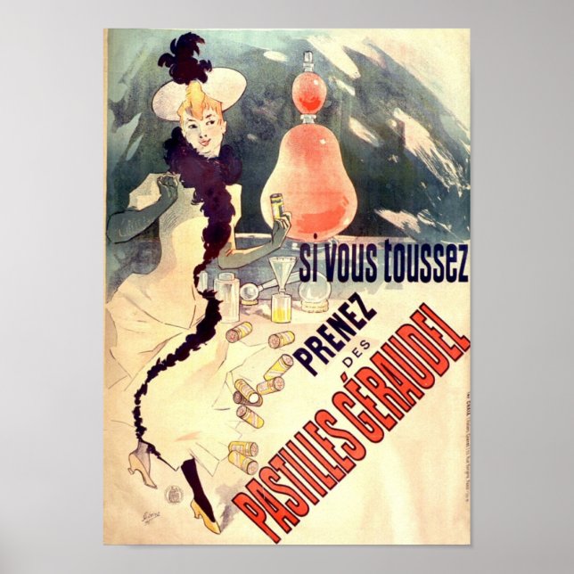 Poster Pastilles Geraudel Vintage Publicidade Francesa (Frente)