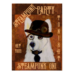 Póster Pastor Alemão Steampunk