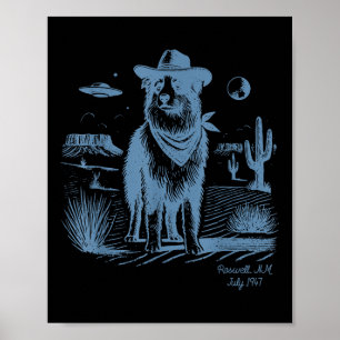 Poster Pastor australiano Aussie Vintage Ufo Western