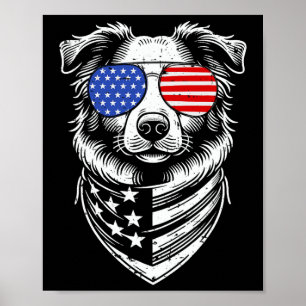 Poster Pastor Australiano Patriótico 4 De Julho Americano