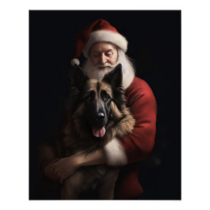 Póster Pastor Belga Natal Festivo de Natal