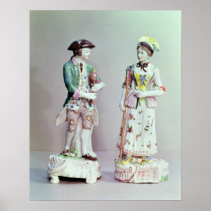 Poster Pastor e shepherdess da porcelana de Plymouth