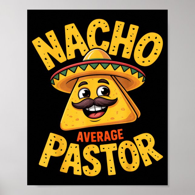 Poster Pastor Médio Nacho Divertido Cristão (Frente)
