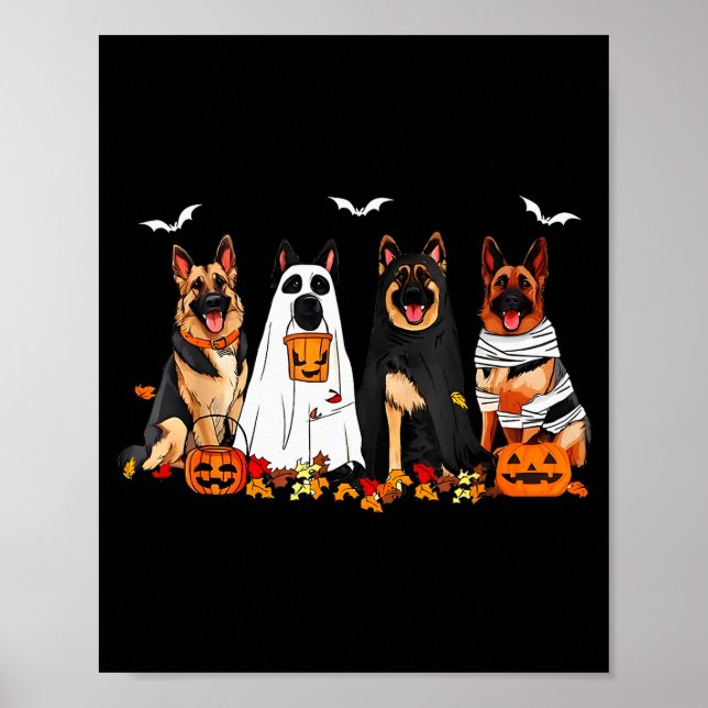 Poster Pastora de Ovelhas Alemã Fantasma Engraçada Dia da (Frente)