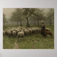 Pastores com rebanho de ovelha, Anton Mauve