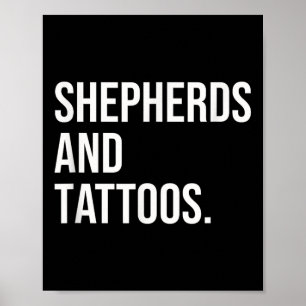 Poster Pastores E Tatuagens Dono Pastor Cão Tatuado Amor