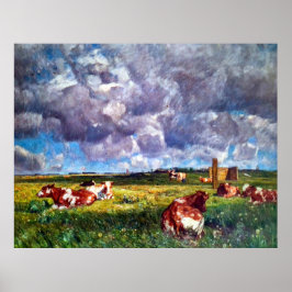 Poster Pastura de Vaca no Magrebe do Norte da Frísia em 1