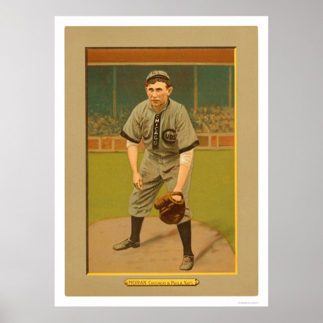 Poster Pat Moran Cubs Phillies Baseball 1911 (Frente)