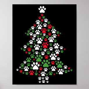 Poster Pata de Cachorro de Xmas Tróplice Imprime Puppy de