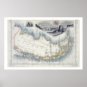 Poster Patagonia, from a Series of World Maps published b