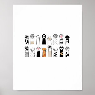 Poster patas de gato e cachorro fofos