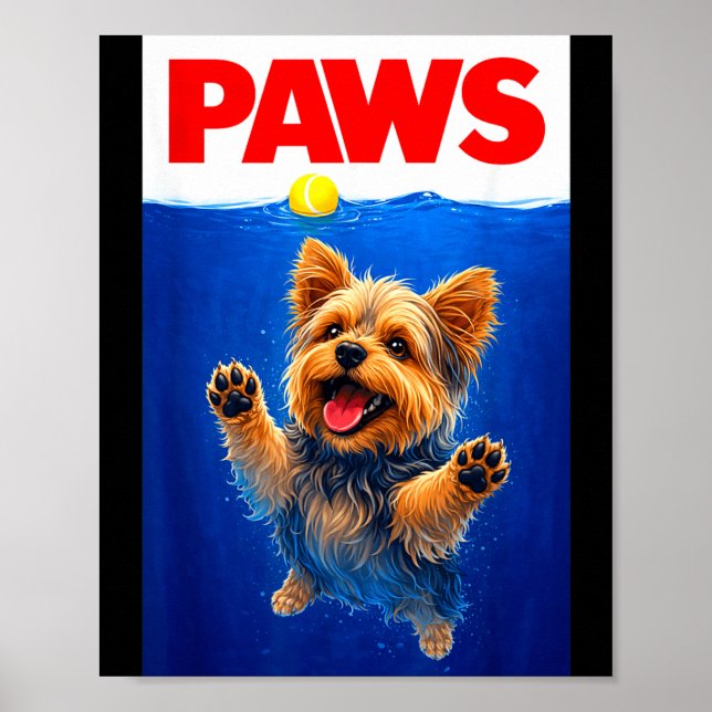Poster Patas de novidade fofas do Yorkshire Terrier (Frente)