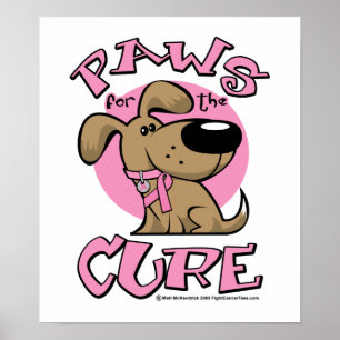 Poster Patas do cancro da mama para o cão da cura