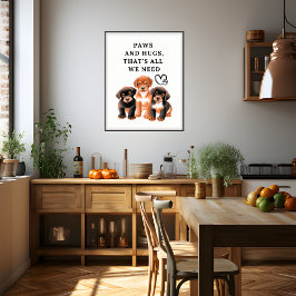 Póster Patas e Abraços, é tudo que precisamos, Aquarela