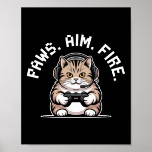 Poster Patas Mirar Disparar Felino Gamer de Gato Ressurgi