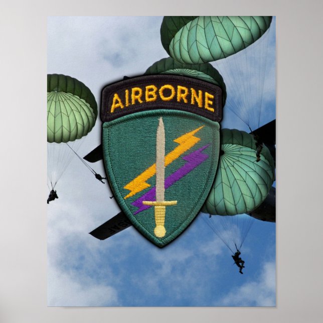 Póster Patch de Assuntos Civis do USACAPOC Especial Ops I (Frente)