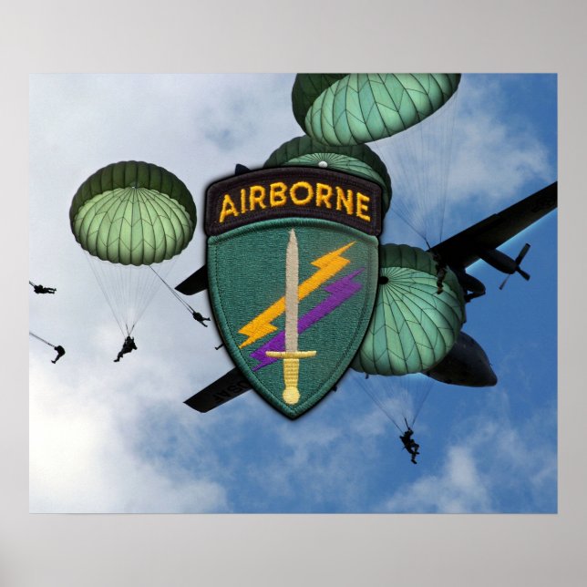 Póster Patch de Assuntos Civis do USACAPOC Especial Ops P (Frente)