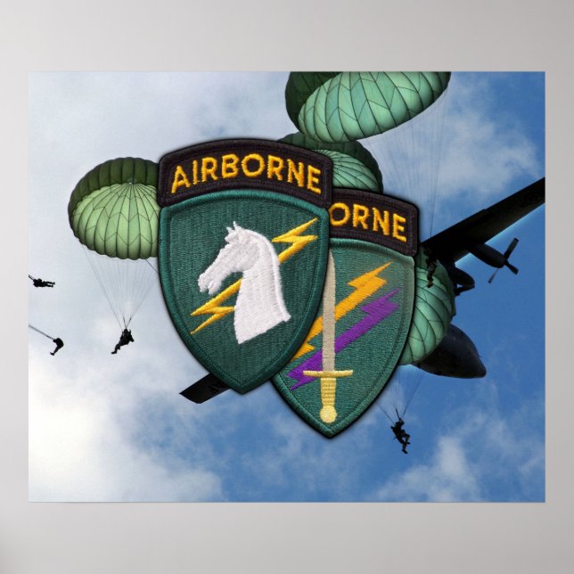 Poster Patch de Assuntos Civis do USACAPOC Especial Ops P (Frente)