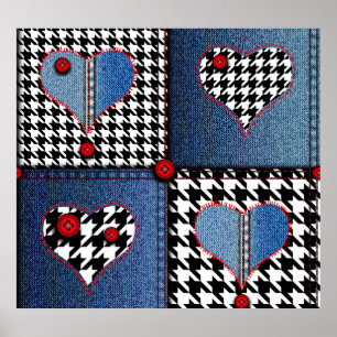 Poster Patchwork de Denim: padrão de Tecido sem falhas