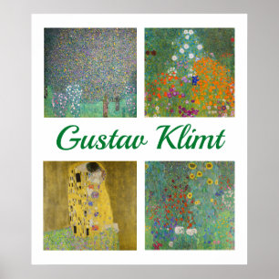 Poster Patchwork de obras de arte do Gustav Klimt