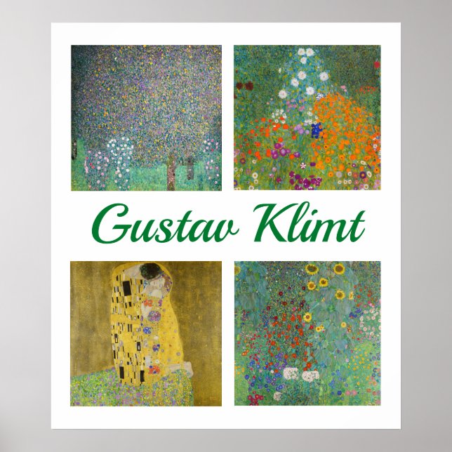 Poster Patchwork de obras de arte do Gustav Klimt (Frente)