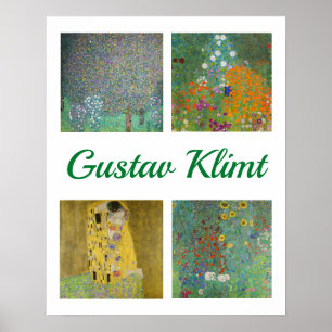 Poster Patchwork de obras de arte do Gustav Klimt