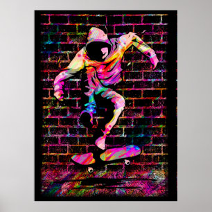 Poster Pateador Retro - Skateboarder - Placa de Skate Vin