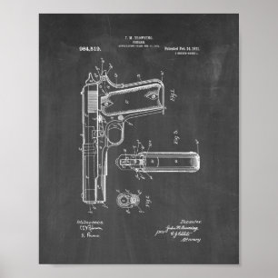 Poster Patente da arma do potro 1911 - quadro