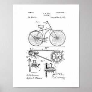 Póster Patente da bicicleta