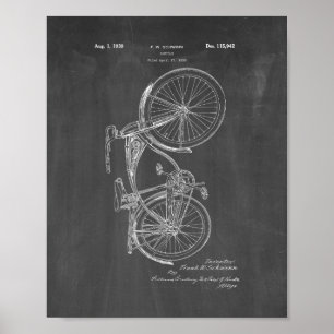 Póster Patente da bicicleta de Schwinn - quadro