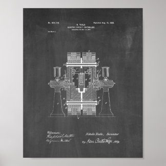 Póster Patente da Controladora de Circuito Elétrico Tesla